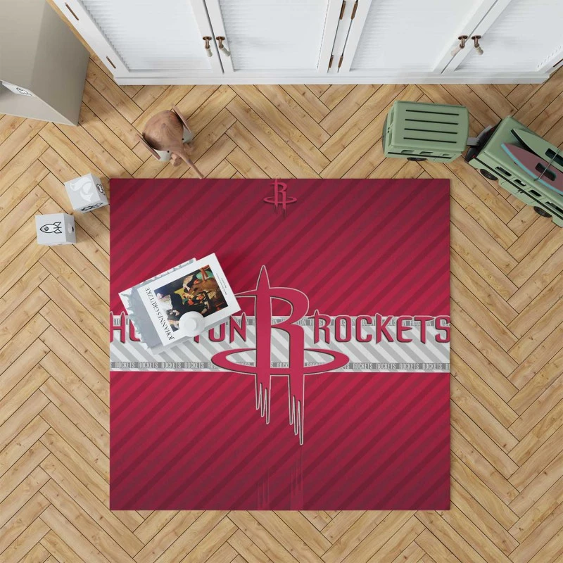Houston Rockets Energetic Nba Basketball Team Rug