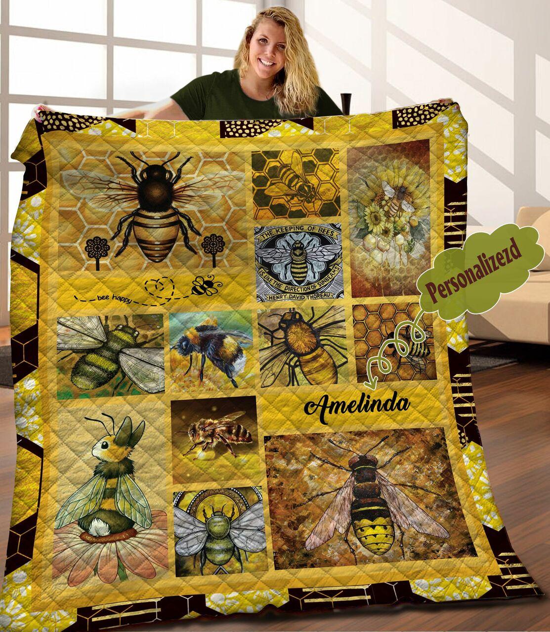 Bee onalized Quilt Blanket C9B040602Hd