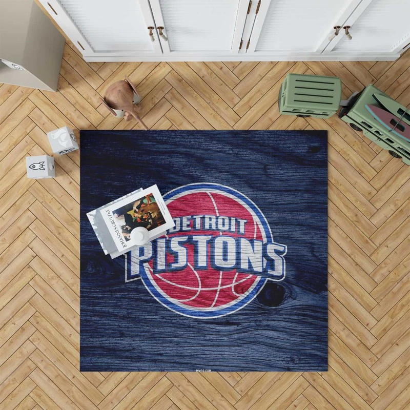 Detroit Pistons Powerful Nba Basketball Club Rug