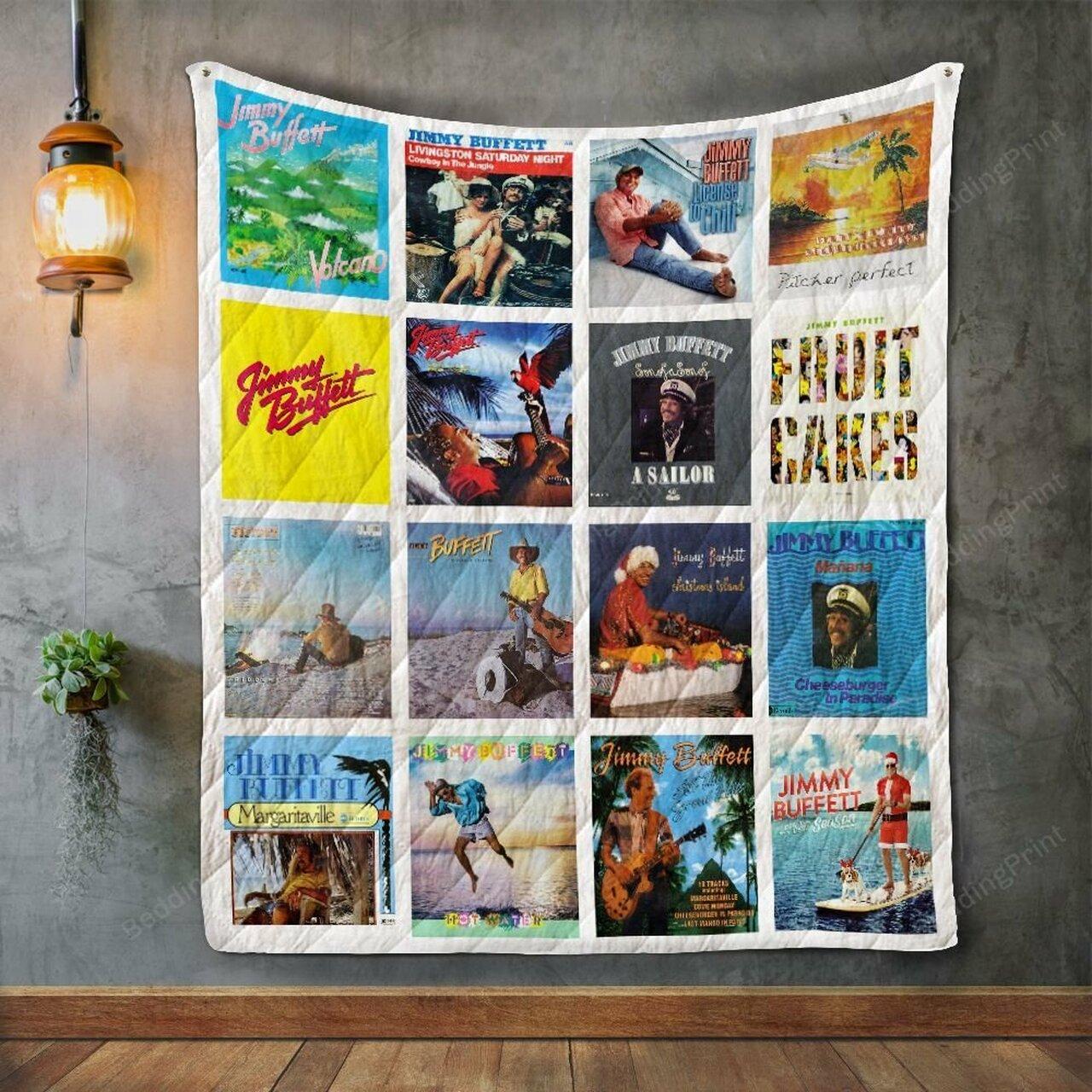 Jimmy Buffett Album Co Quilt Blanket