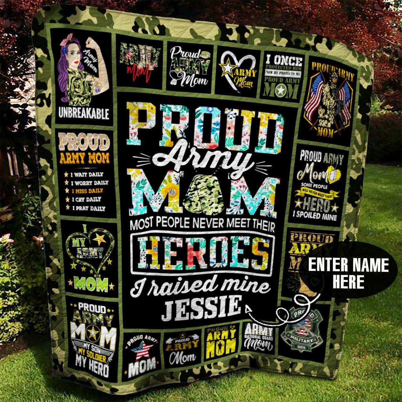 Army Mom onalized Quilt Blanket Bbb040m