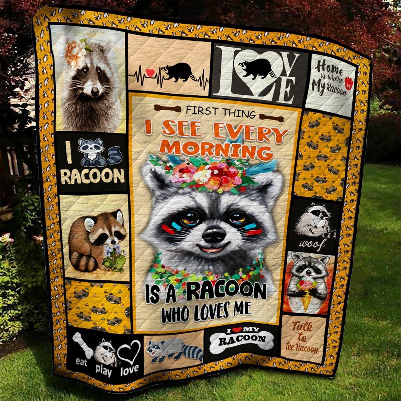 Racoon Quilt Blanket Bbb040619Mh