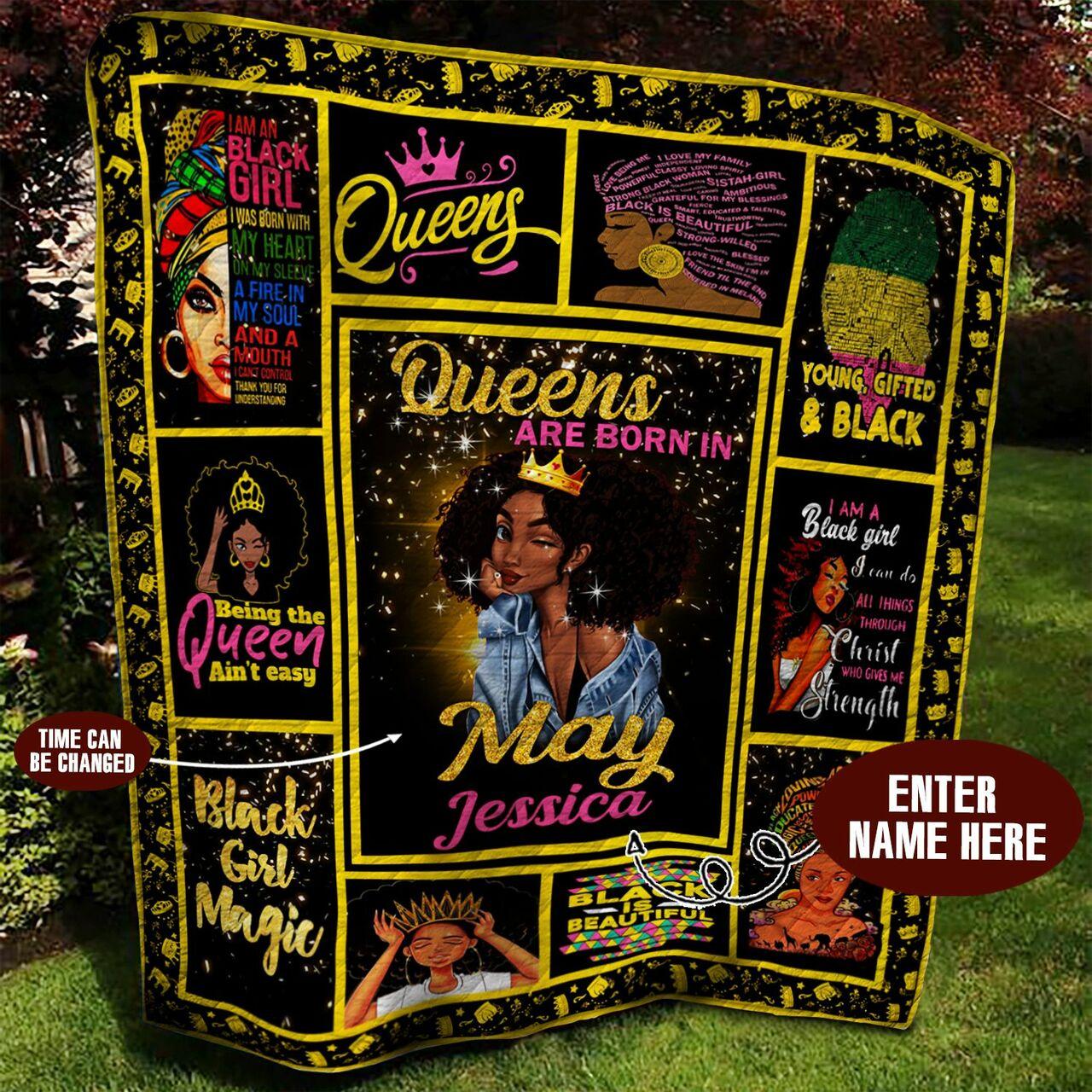 May Black Girl onalized Quilt Blanket Bbb030618Mh