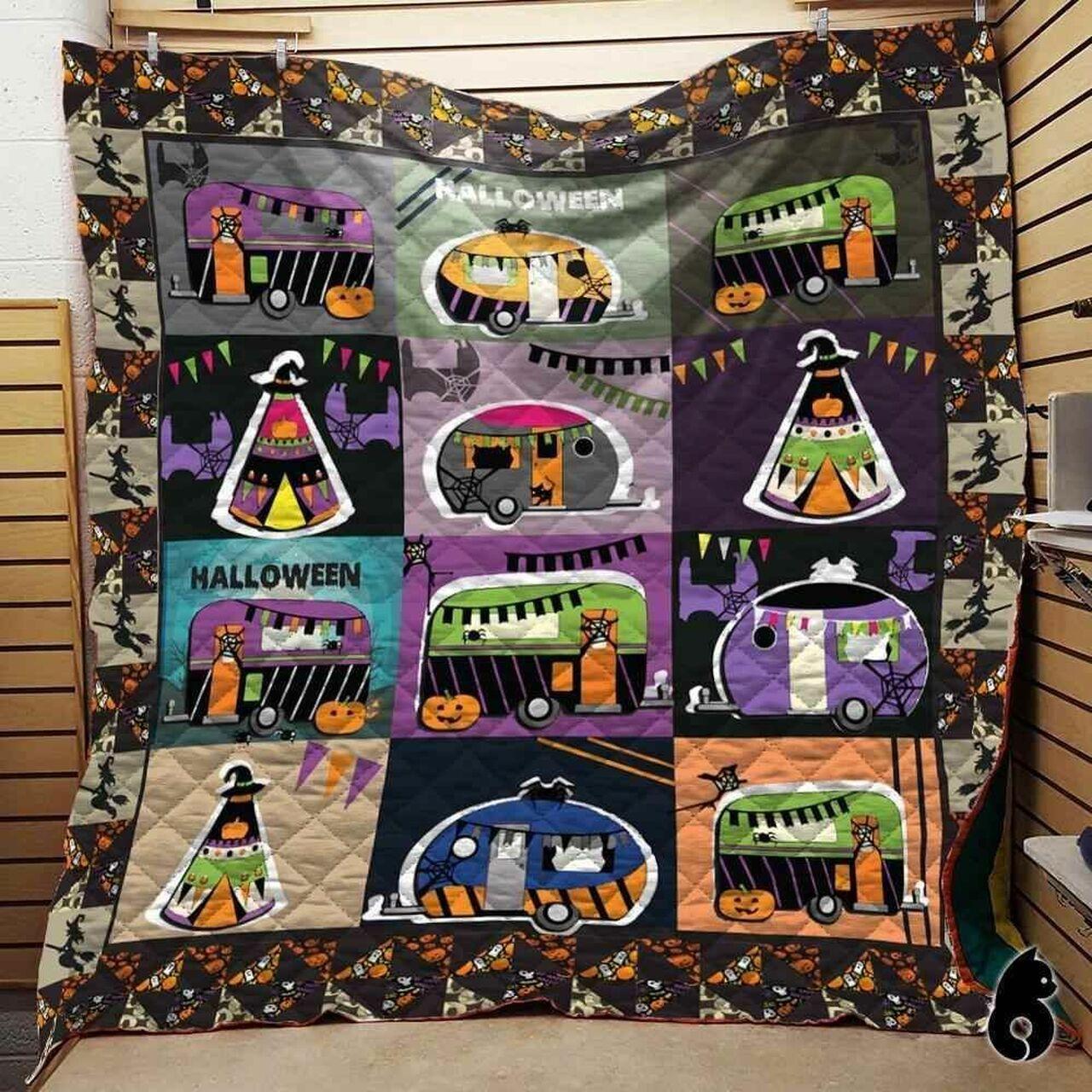 Camping Halloween Blanket Th1909 Quilt