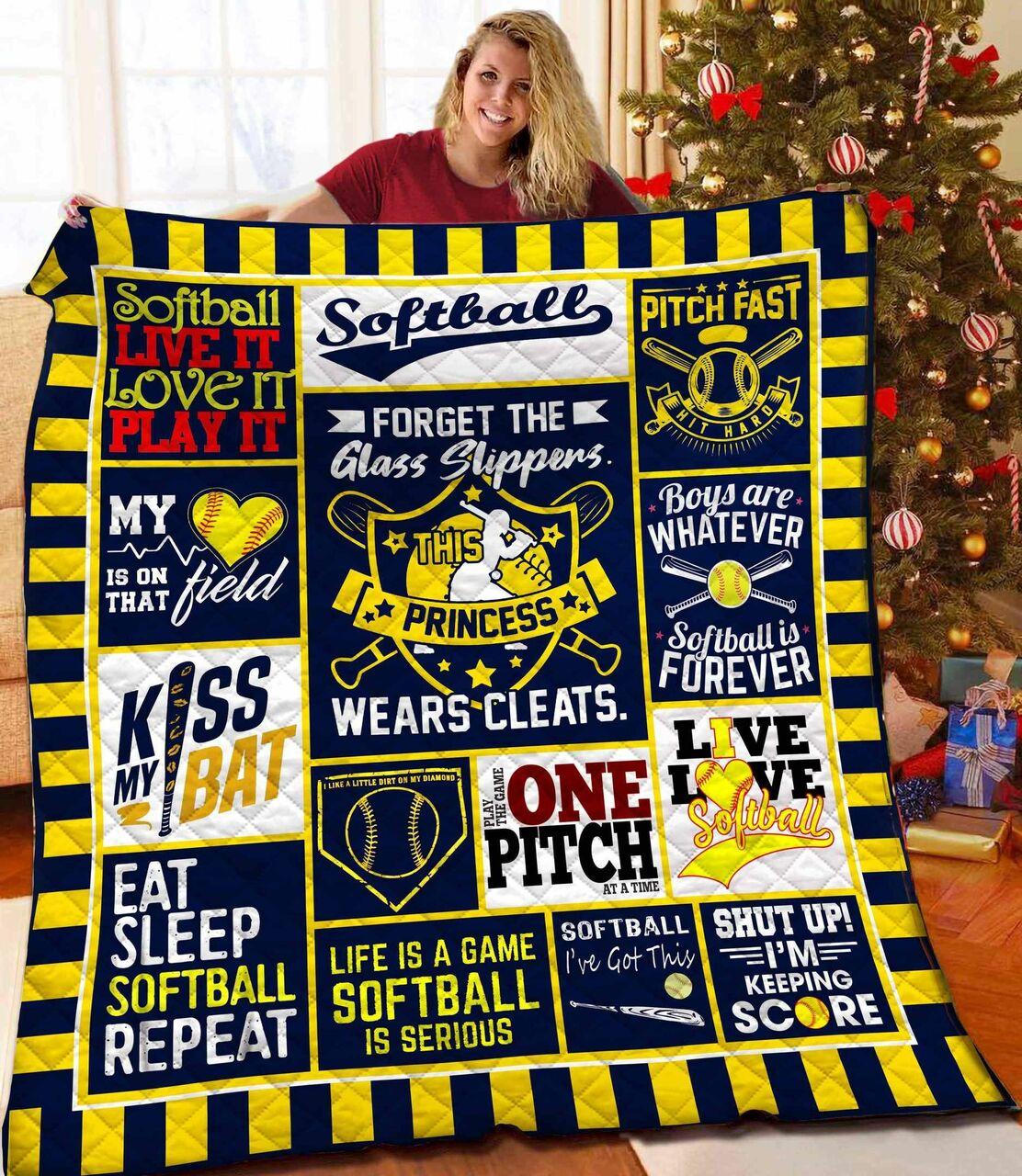 Softball Quilt Blanket Bbb281130Ht
