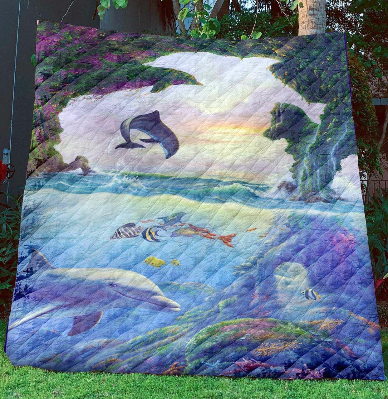 Dolphin Quilt Blanket Bbb041158Ph
