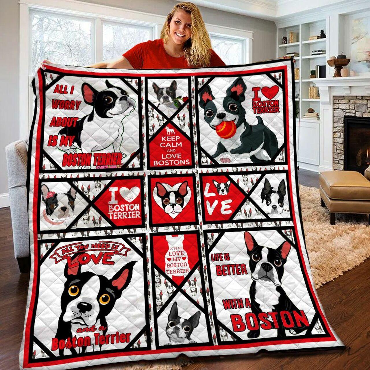 Boston Terrier Quilt Blanket Bbb190301Ht