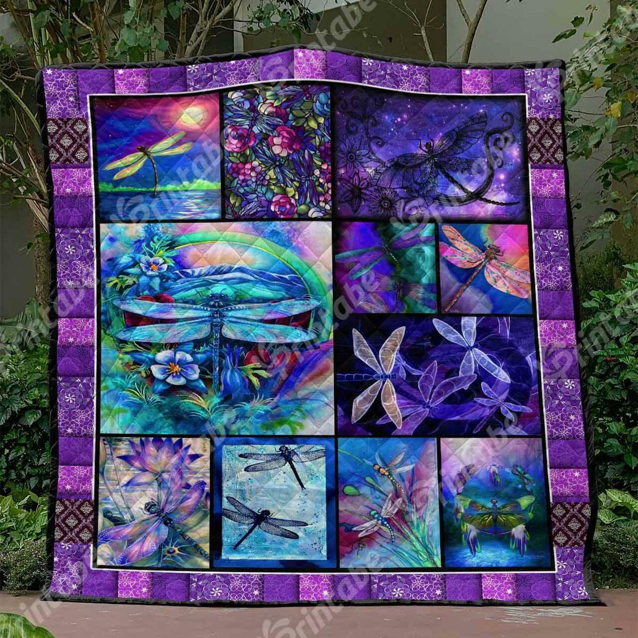 Purple An Dragonfly Blanket Vh09 Quilt