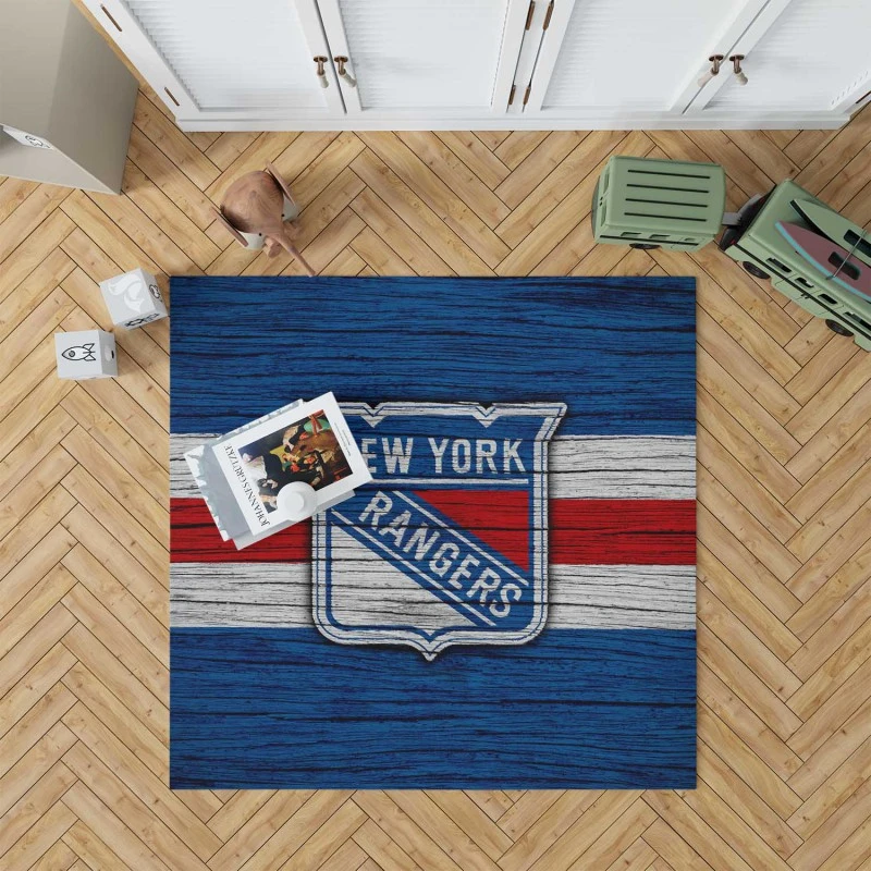 New York Rangers Active Hockey Team Rug