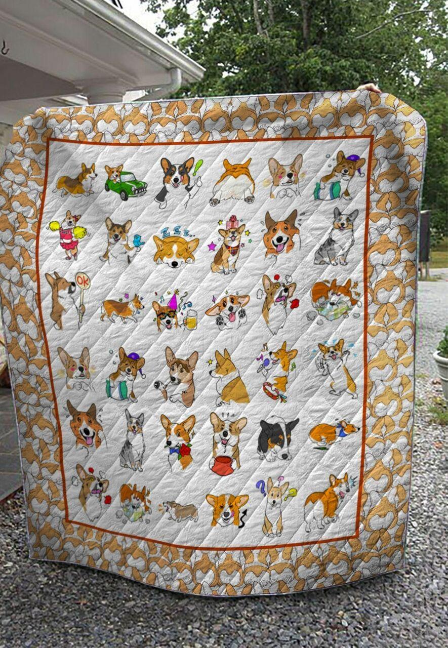 One Day Of Corgi Quilt Blanket Greattomized Blanket G For Birthday C Thgiving