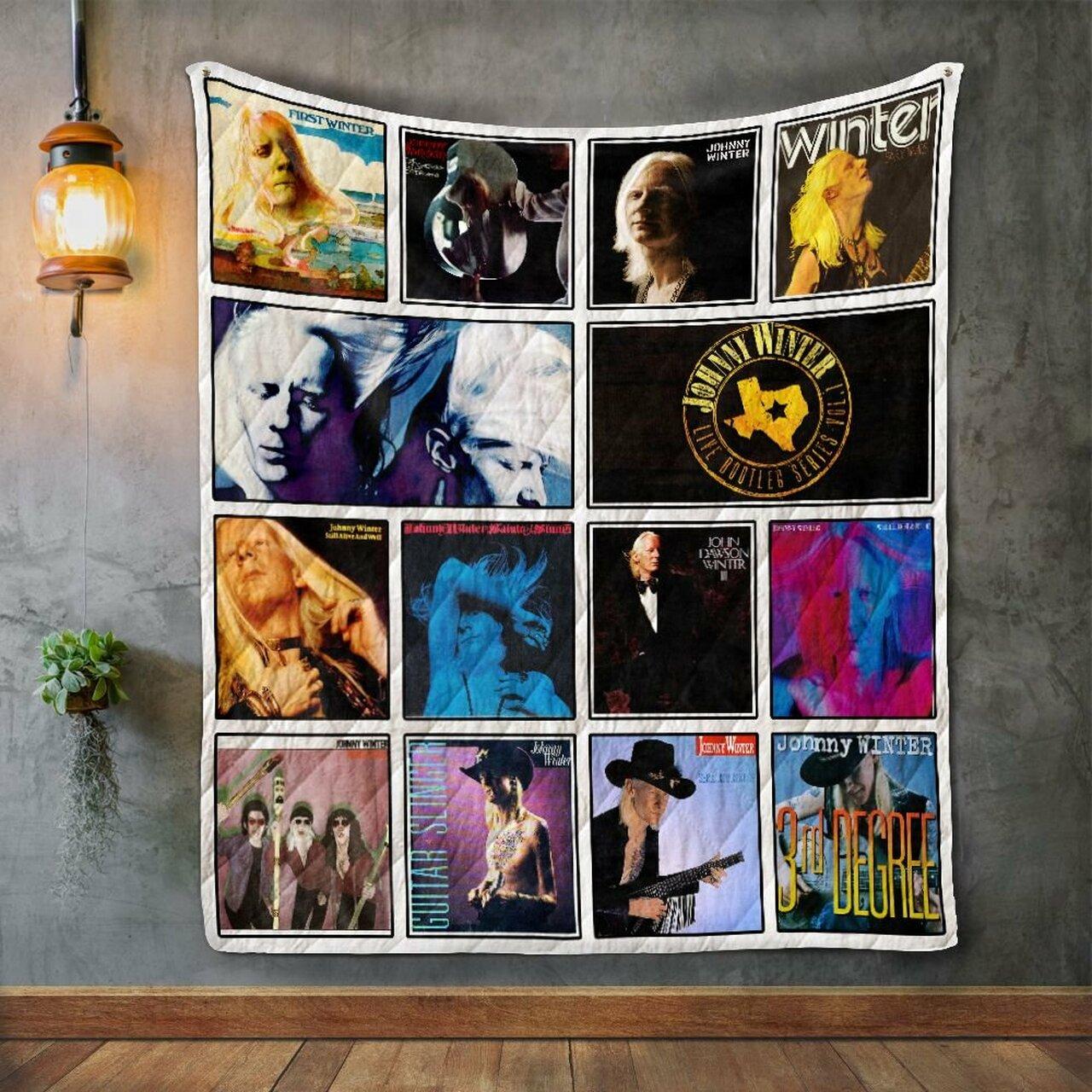 Johnny Winter Album Co Quilt Blanket