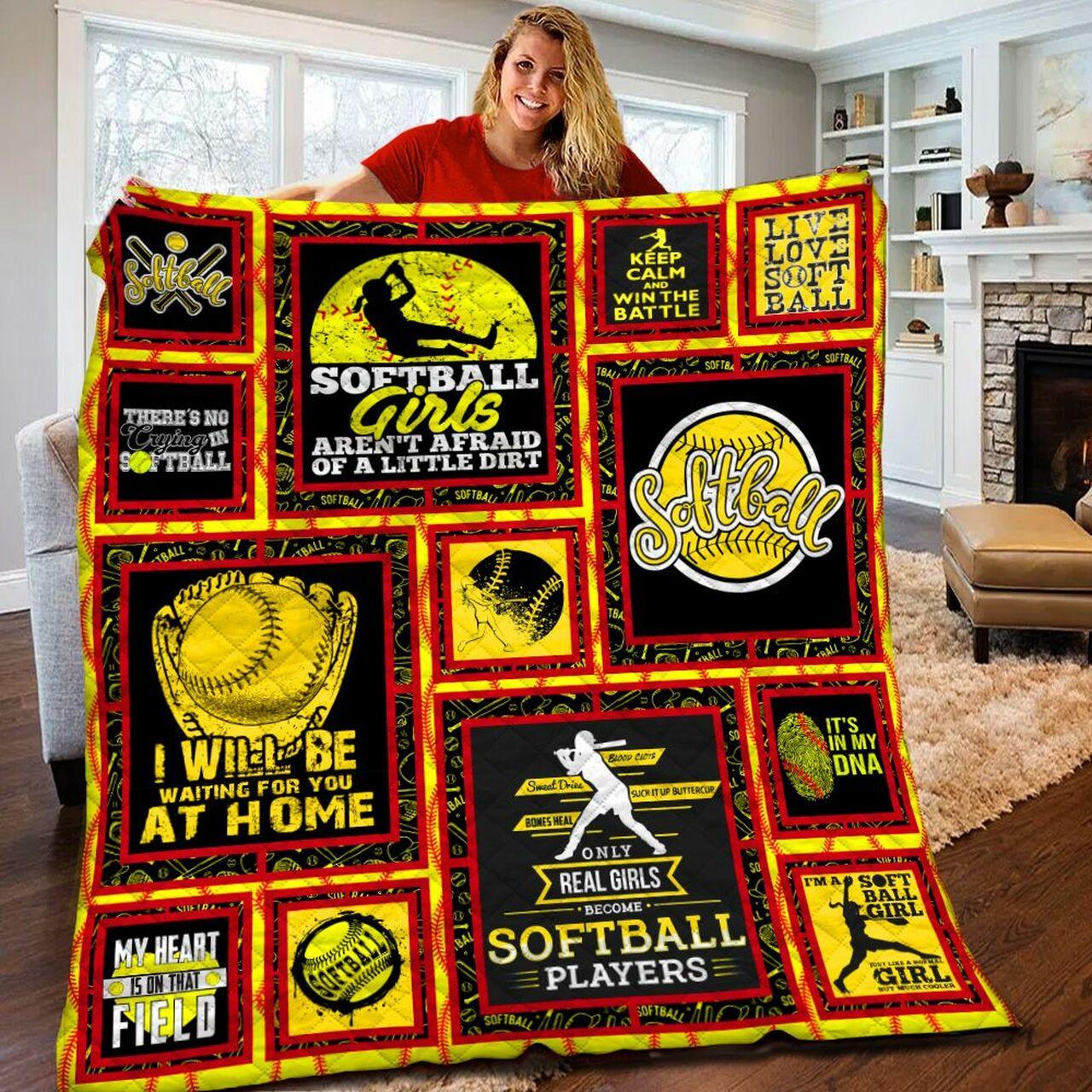 Softball Quilt Blanket Bbb210239Ht