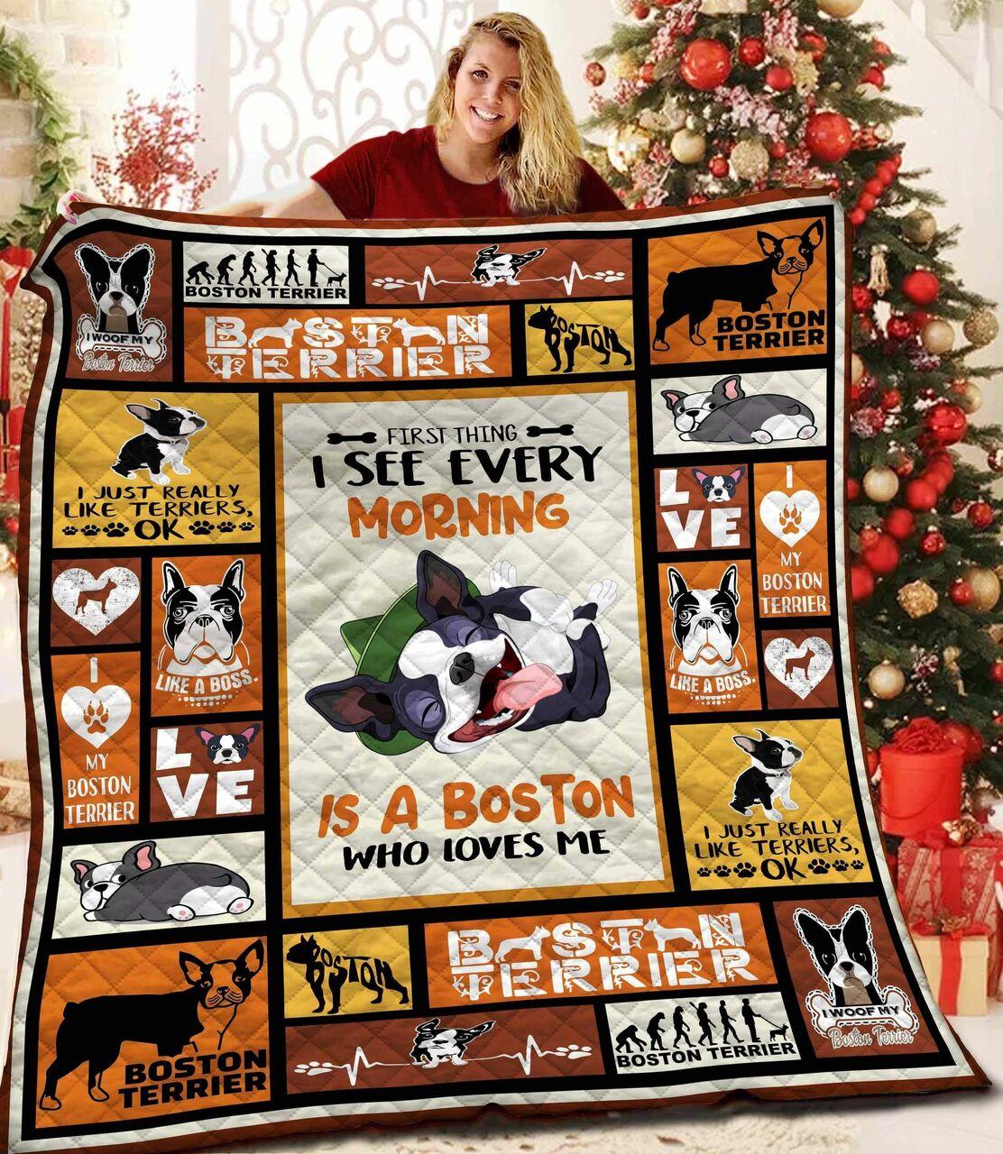 Boston Terrier Quilt Blanket Bbb271m