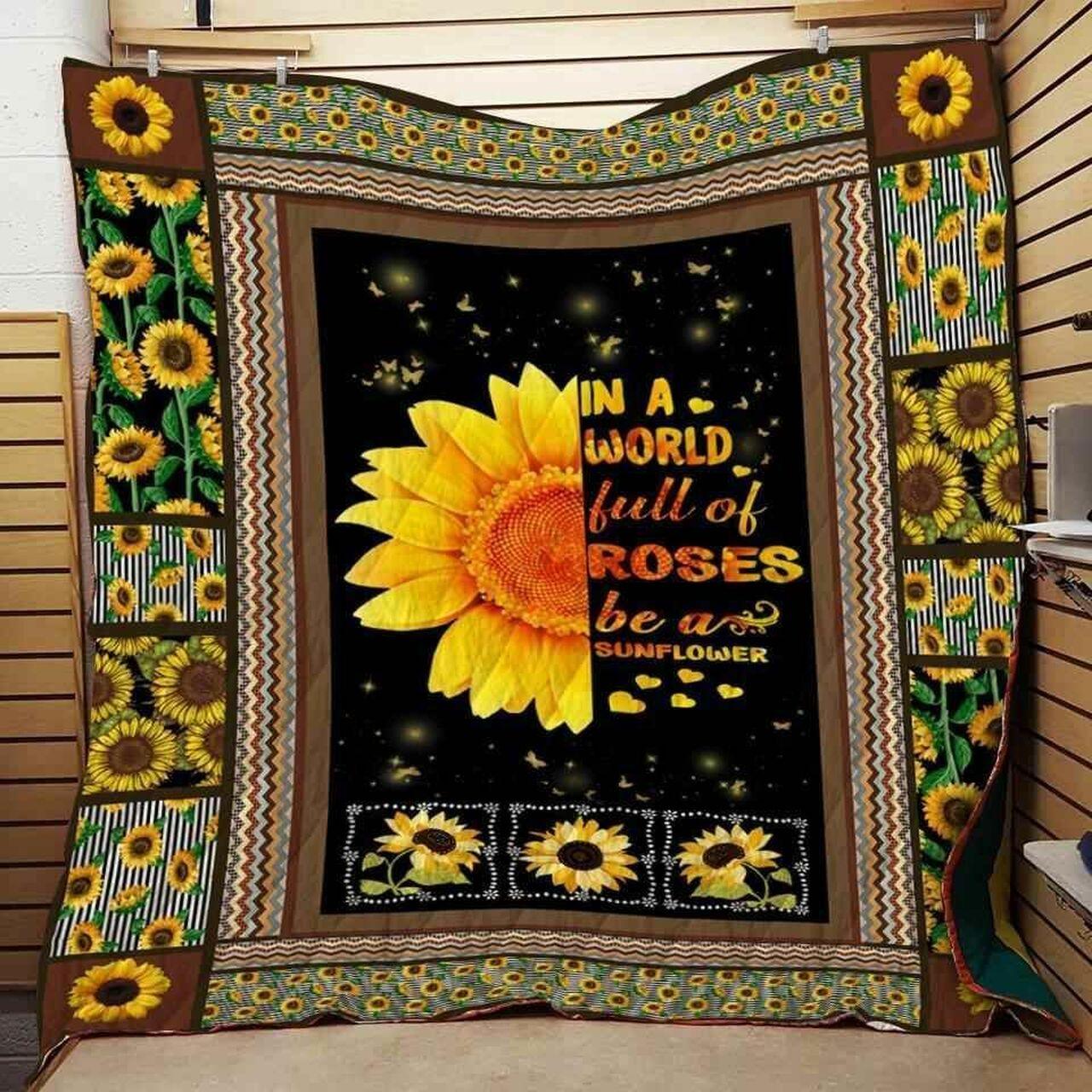 Sunflower In A World Full Ofes Blanket Th0907 Quilt