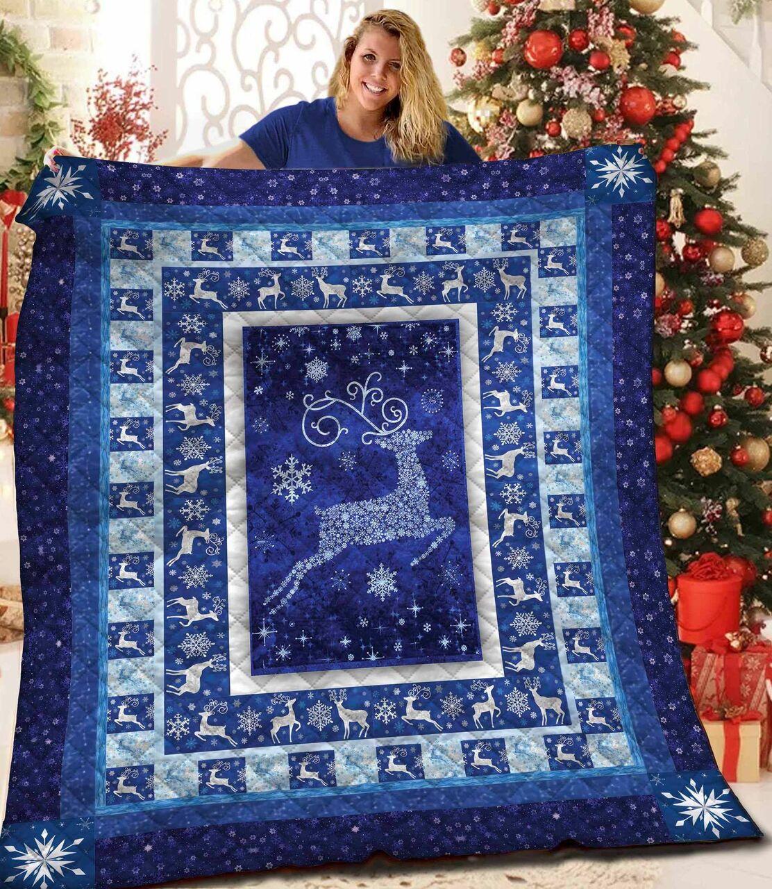 Reindeer Quilt Blanket Bbb061114Mh