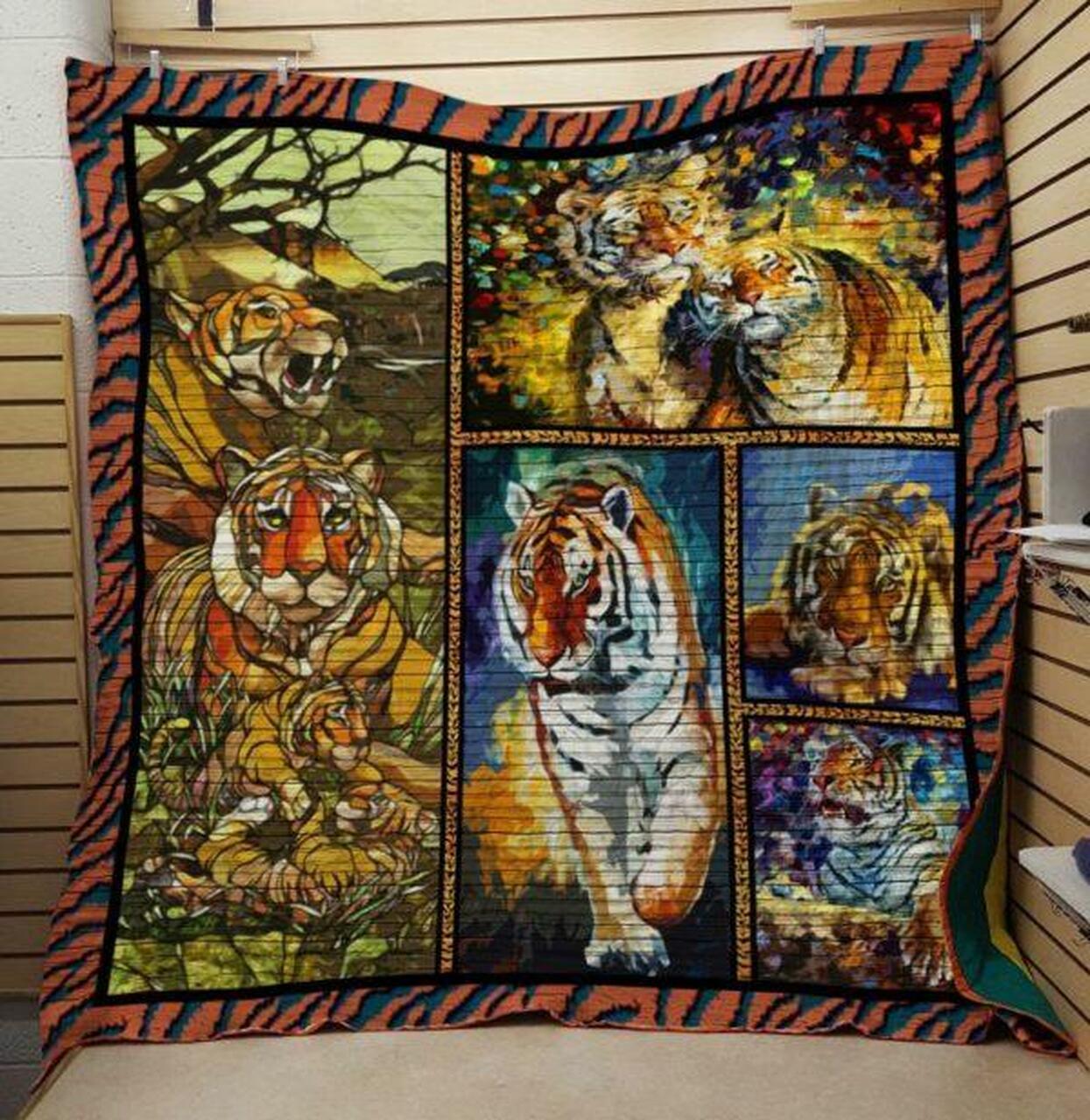 Family Tiger Quilt Blanket Quilt