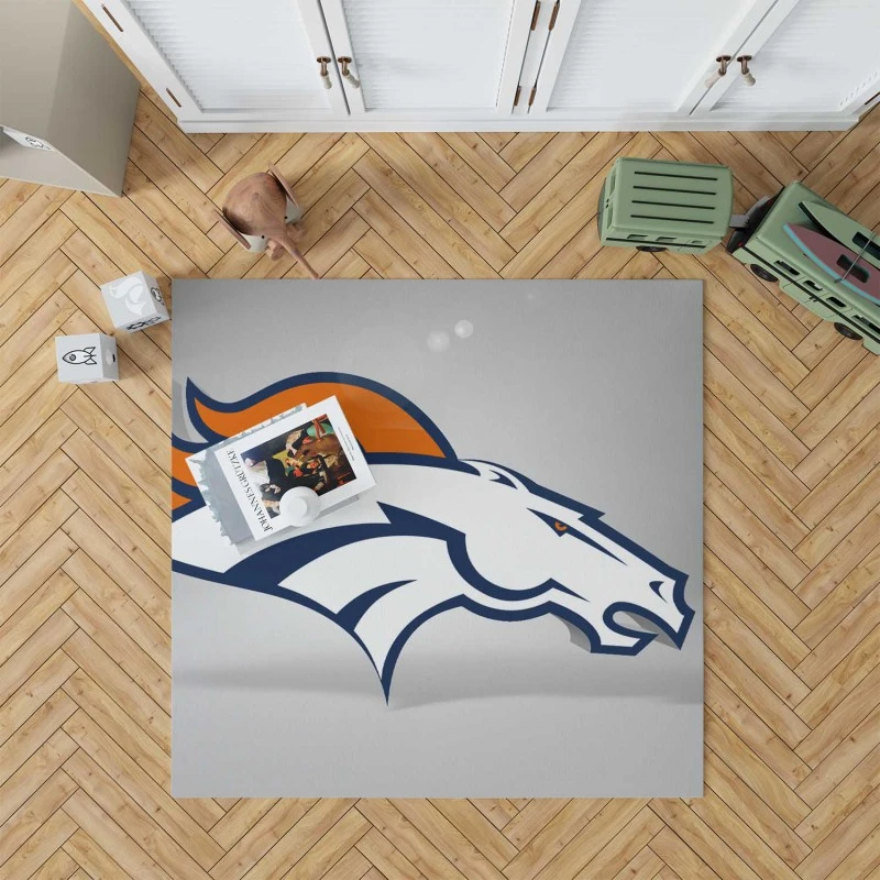 Denver Broncos Nfl Team Logo Rug