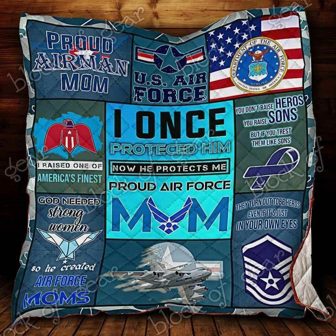 Proud Airman Mom Blanket Kc1307 Quilt