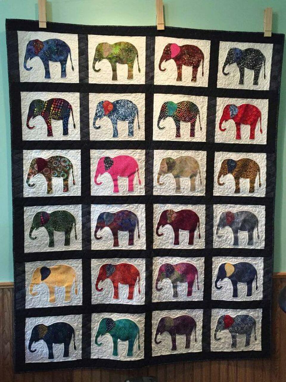 Eleph On Parade Quilt Blanket Lu88 Quilt