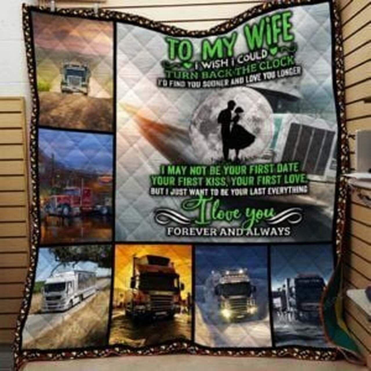 onalized Trucker To My Wife Fromband I Love You Forever And Al Quilt Blanket Greattomized G For Birthday C Thgiving Wedding Valent Day