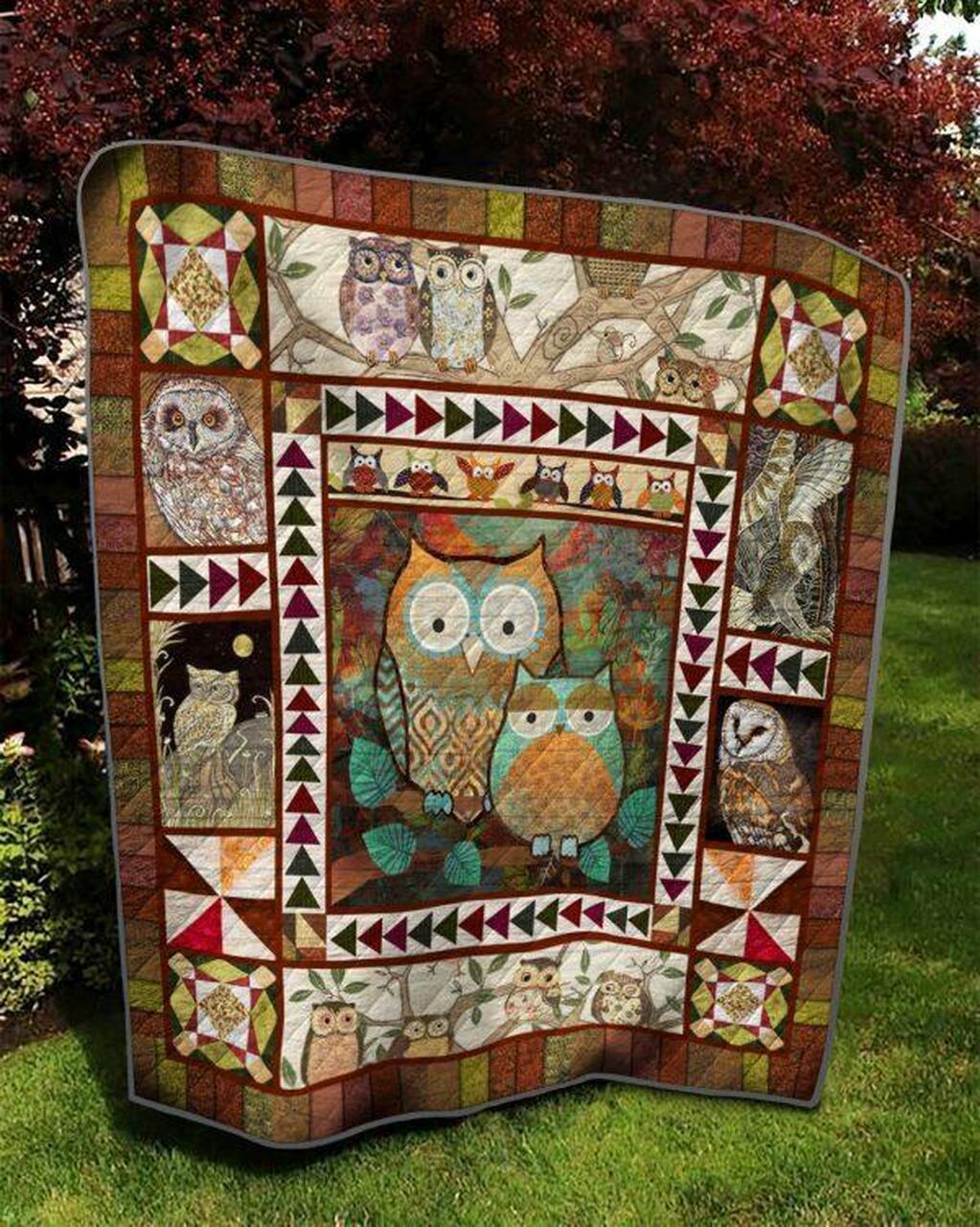 Eyeball Owl Quilt Blanket Quilt