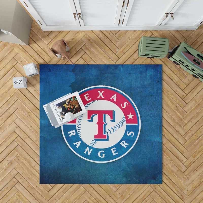 Texas Rangers Excellent Mlb Team Logo Rug