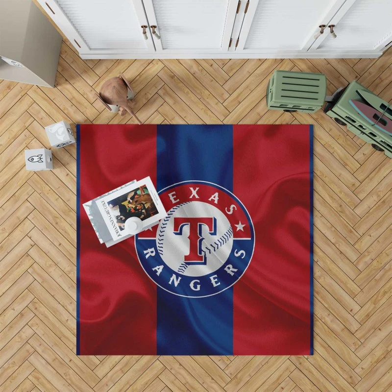 Professional Mlb Texas Rangers Logo Rug
