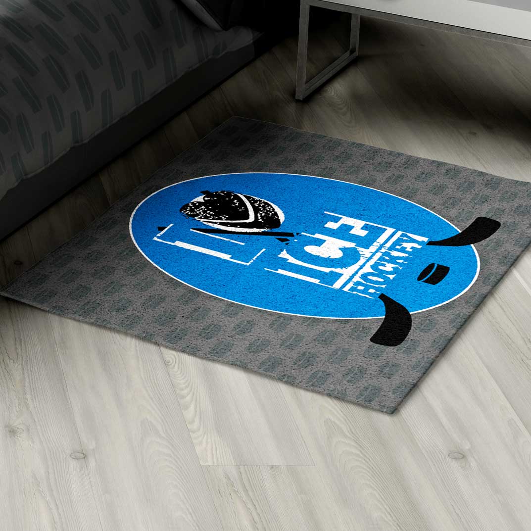 Ice Hockey Area Rug Personalized