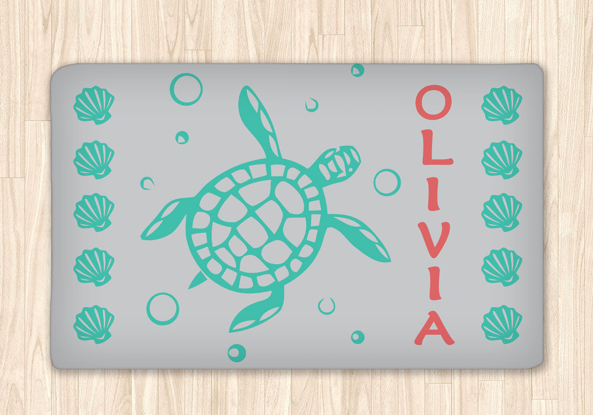 Sea Turtle And Sea Shells Area Rug Personalized