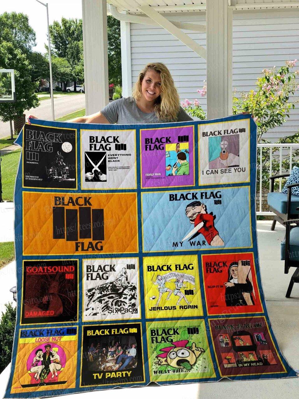 Black Flag Quilt Blanket 01