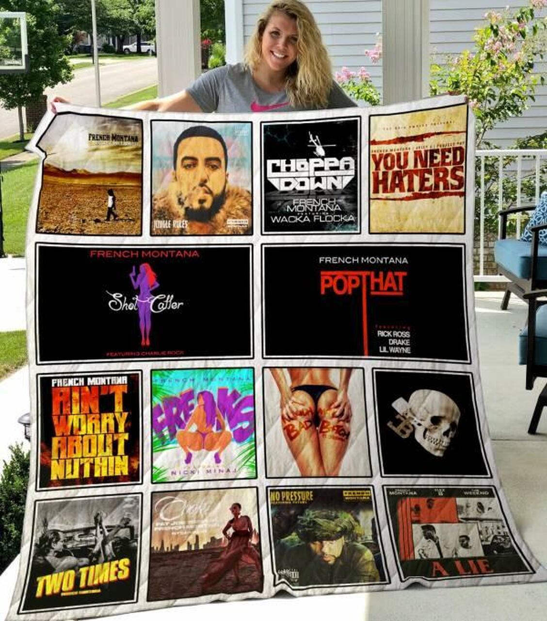 French Montana Quilt Blanket Limited Quilt Blanket