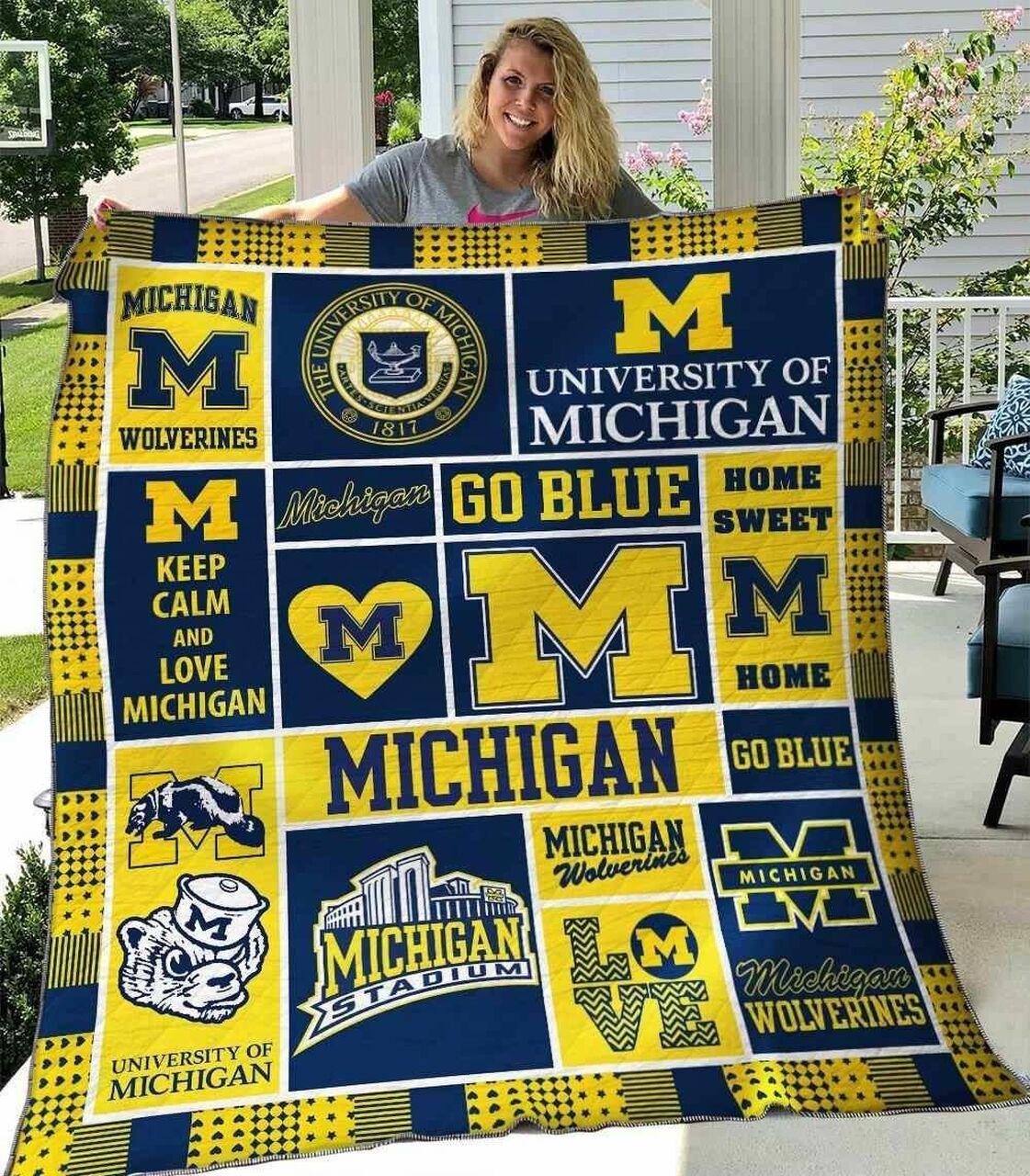 Michigan Wolver 3 Blanket Th1607 Quilt