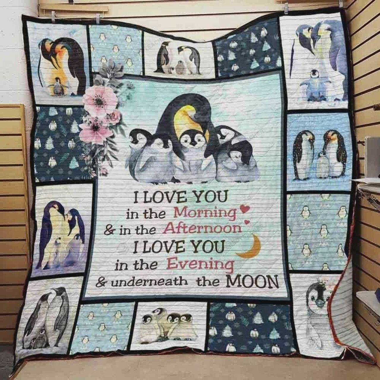 Penguin Love You Al Quilt Blanket Greattomized Blanket G For Birthday C Thgiving