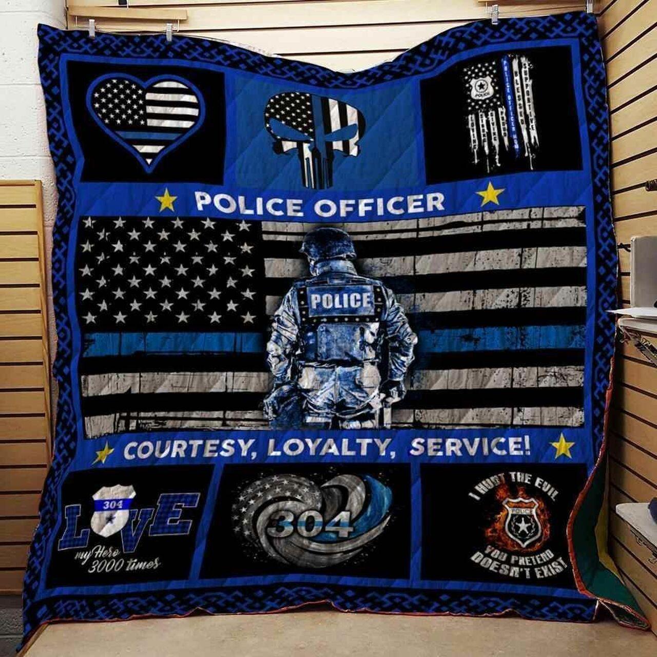 Police Officer Couy Loyalty Blanket Th1707 Quilt