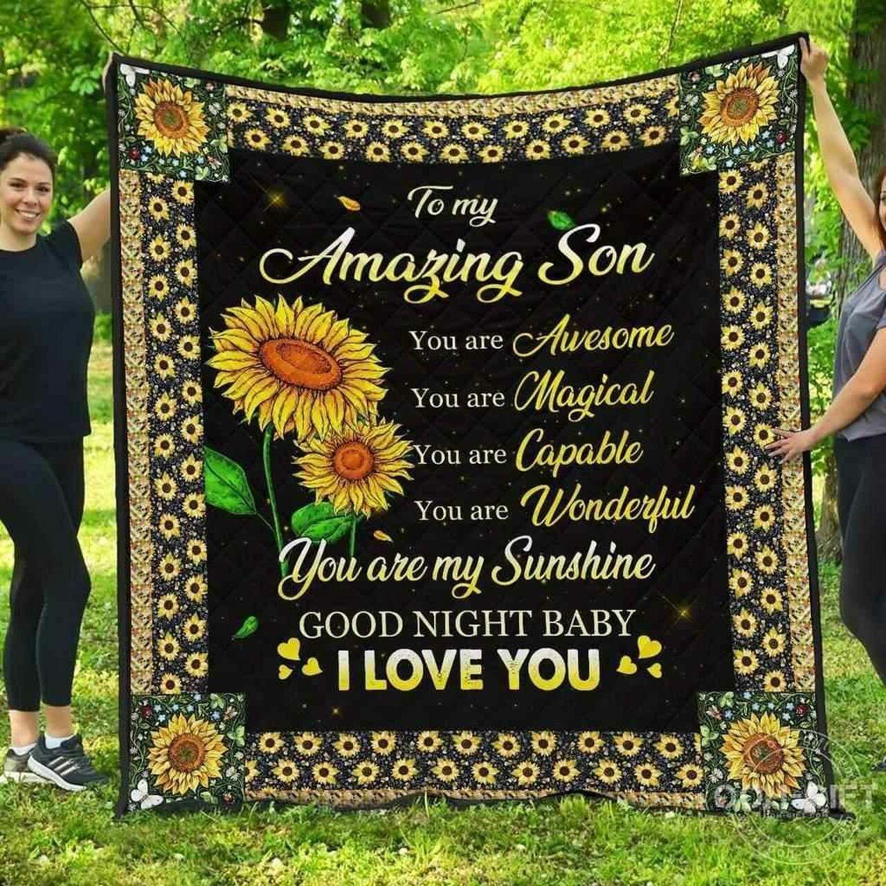 Son Amazing Daughter Good Night Baby Blanket Th0807 Quilt