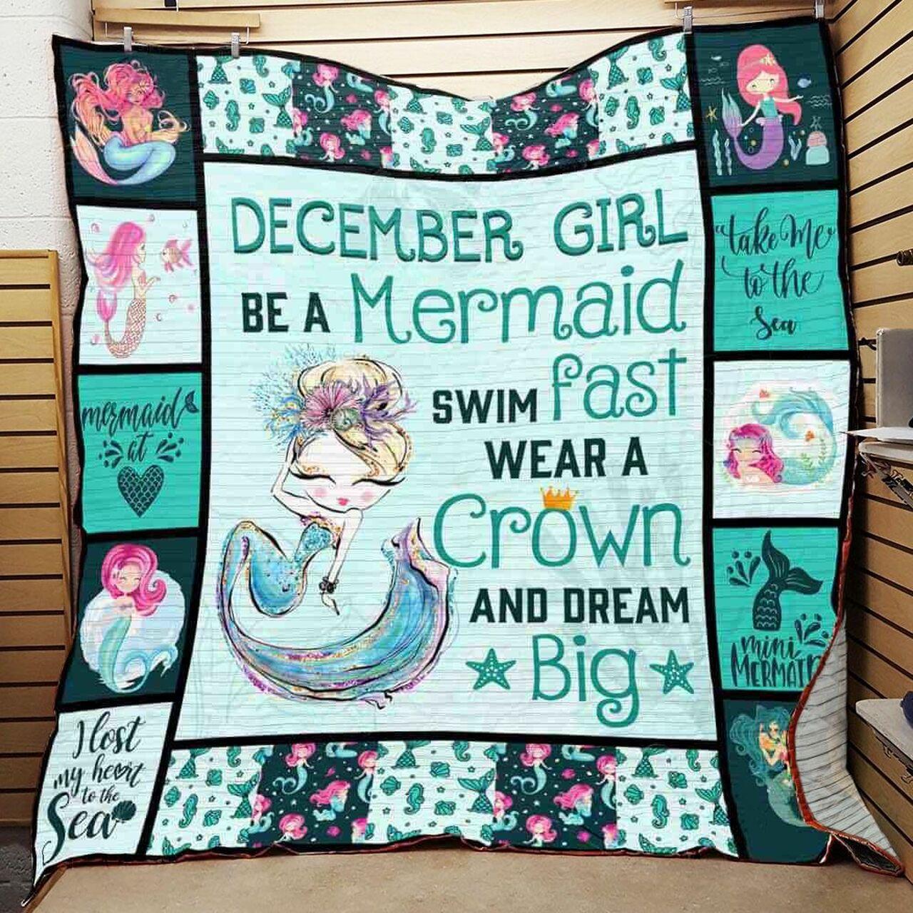 onalized Be A Mermawimt Wear A Crown And Dream Big Quilt Blanket Greattomized Blanket G For Birthday C Thgiving