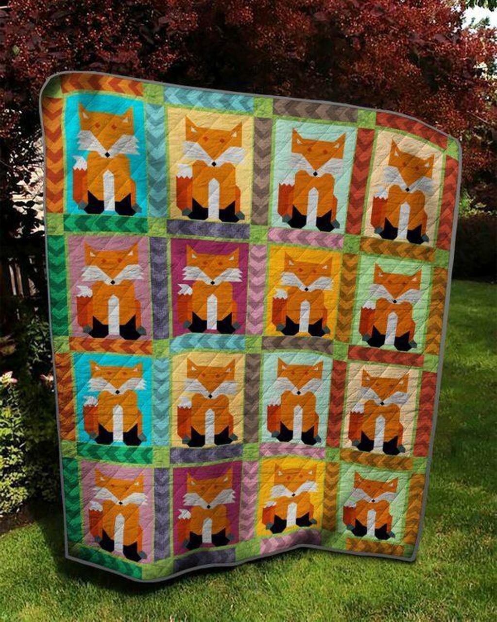 Robot Fox Quilt Blanket Quilt