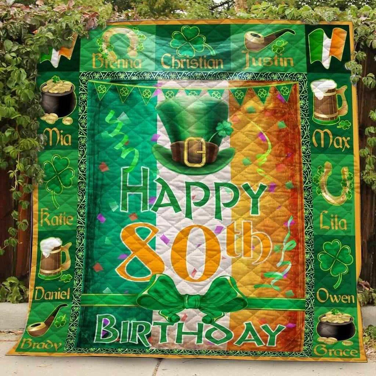 Happy 80Th Birthday 3D Blanket Th0807 Quilt