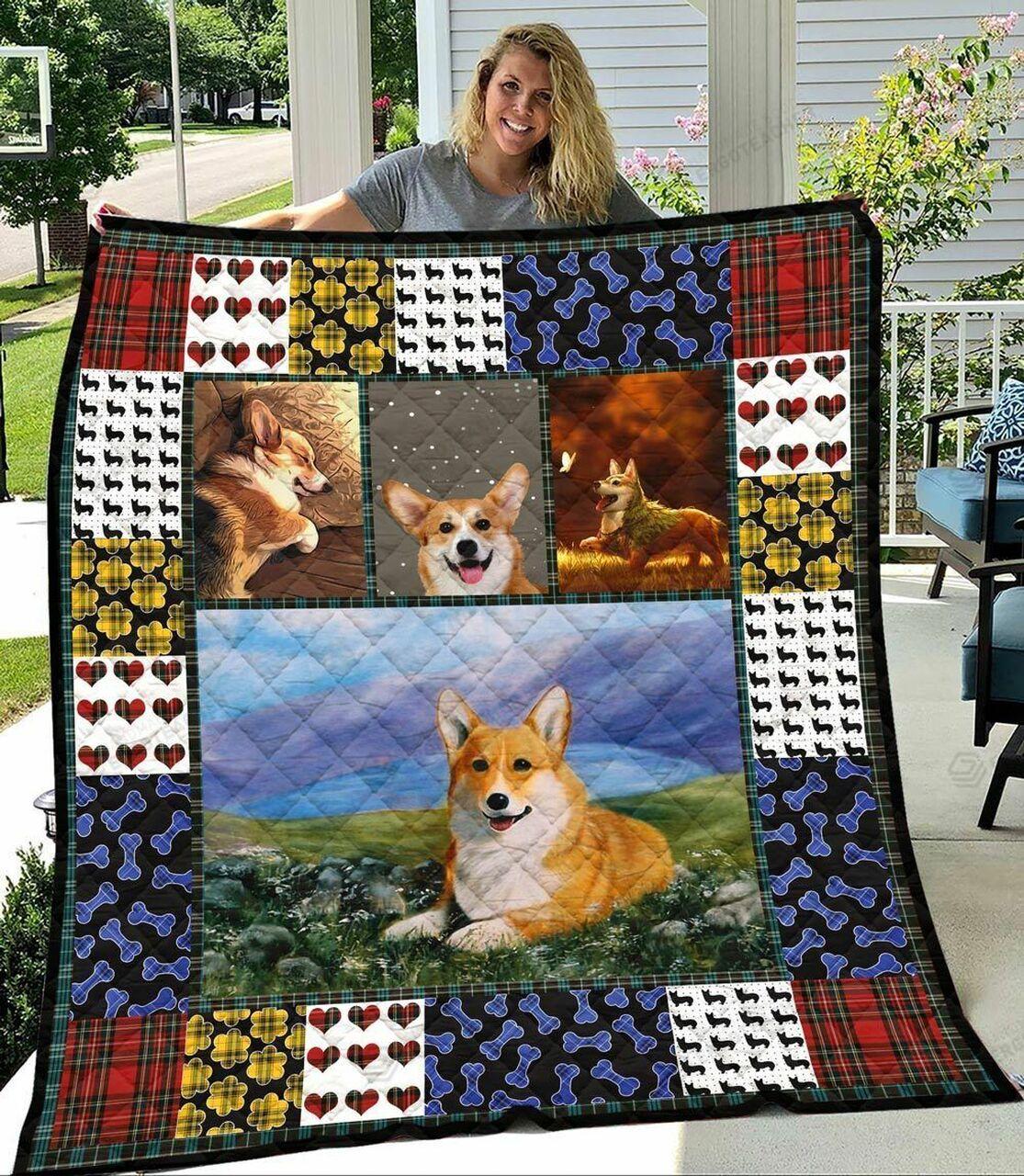 Adorable Corgi Quilt Blanket Greattomized Blanket G For Birthday C Thgiving
