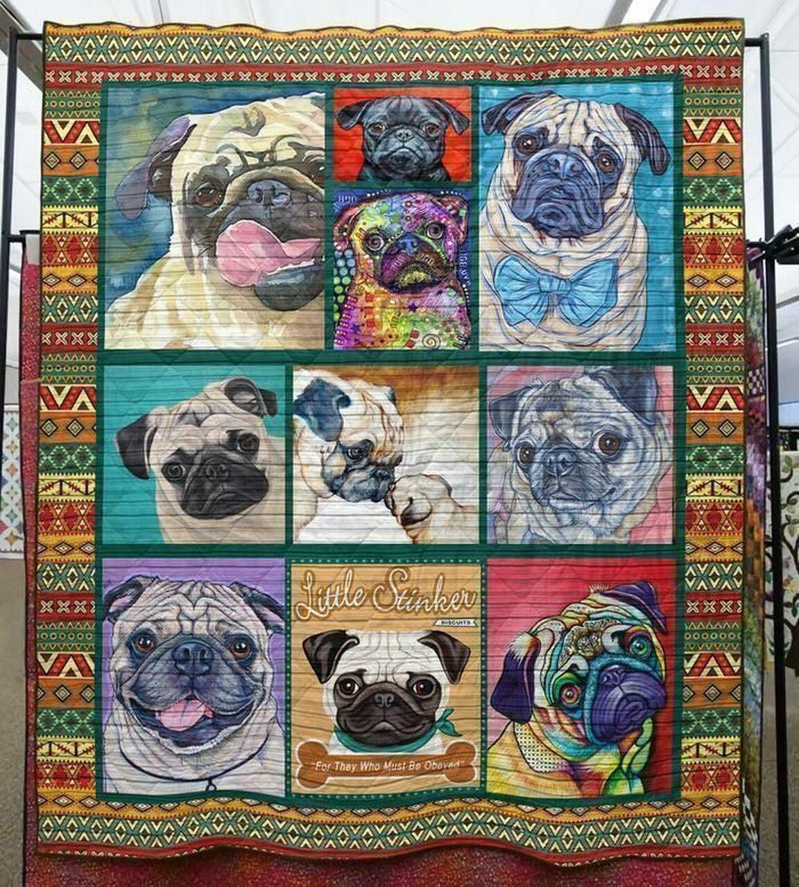 Pug Litttinker Quilt Blanket Greattomized Blanket G For Birthday C Thgiving