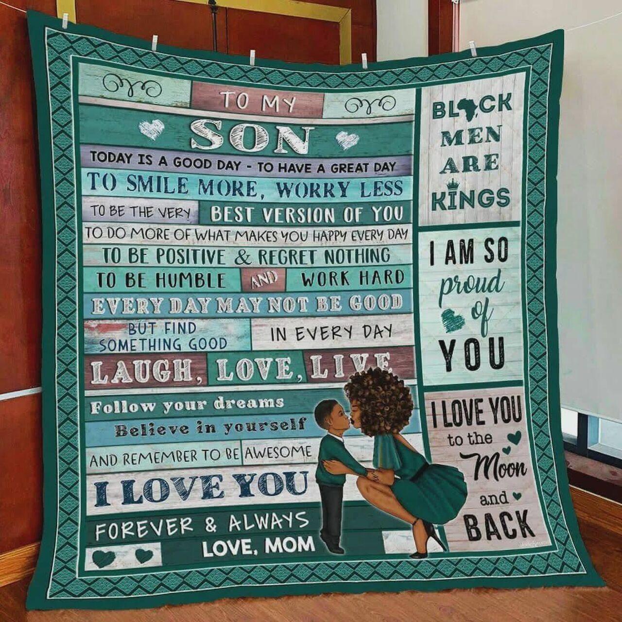 onalized Black Boy To on Quilt Blanket From Mom Toda Good Day To Have Great Day Greattomized Blanket G For Birthday C Thgiving