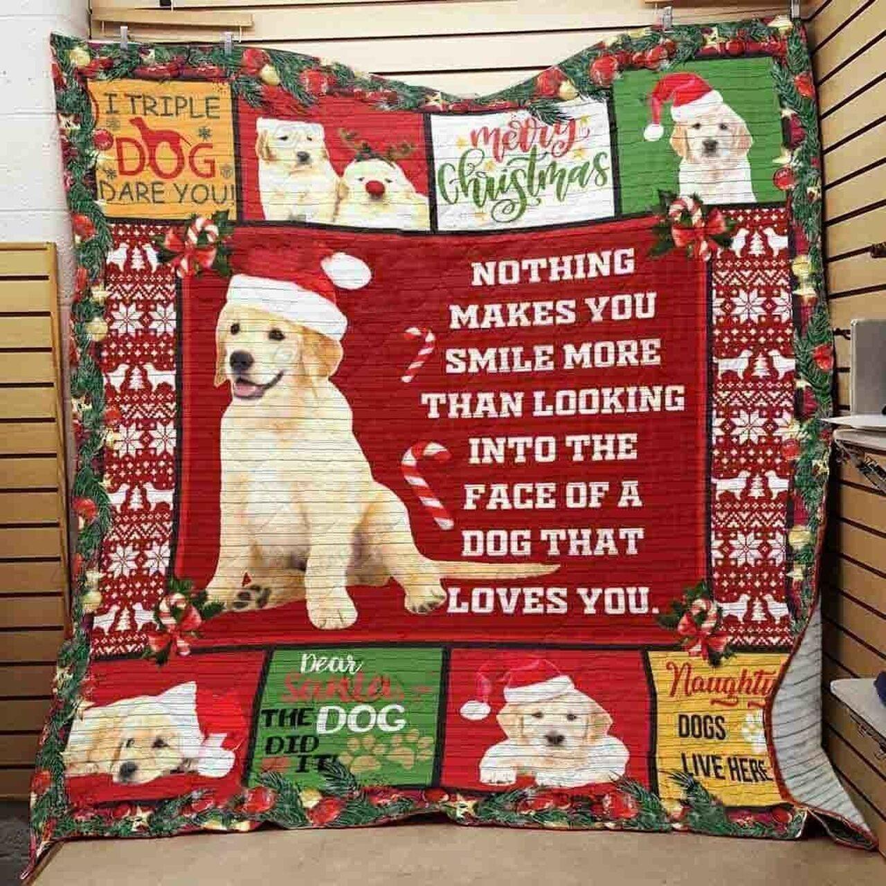 Golden Retriever C Nothing M Ymile More Than Looking Into The Face Of A Dog That L You Quilt Blanket Greattomized Blanket G For Birthday C Thgiving