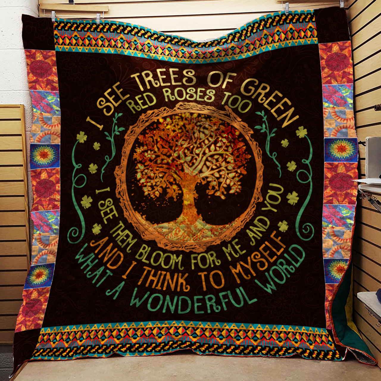I See T Of Green Quilt Blanket Quilt