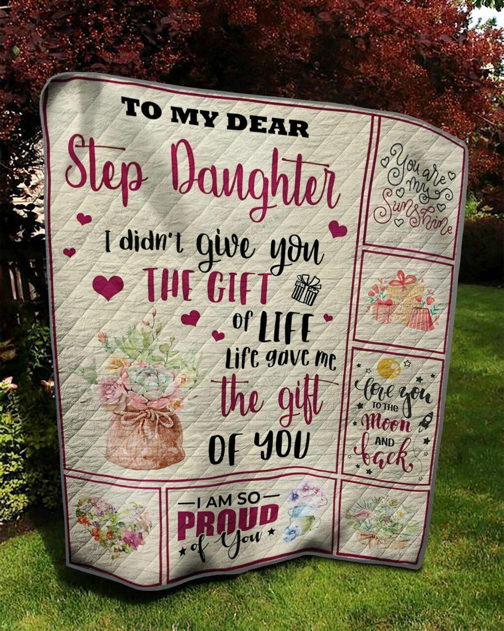 onalized To tep Daughter Quilt Blanket I Love You To The Moon And Back Greattomized Blanket G For Birthday C Thgiving