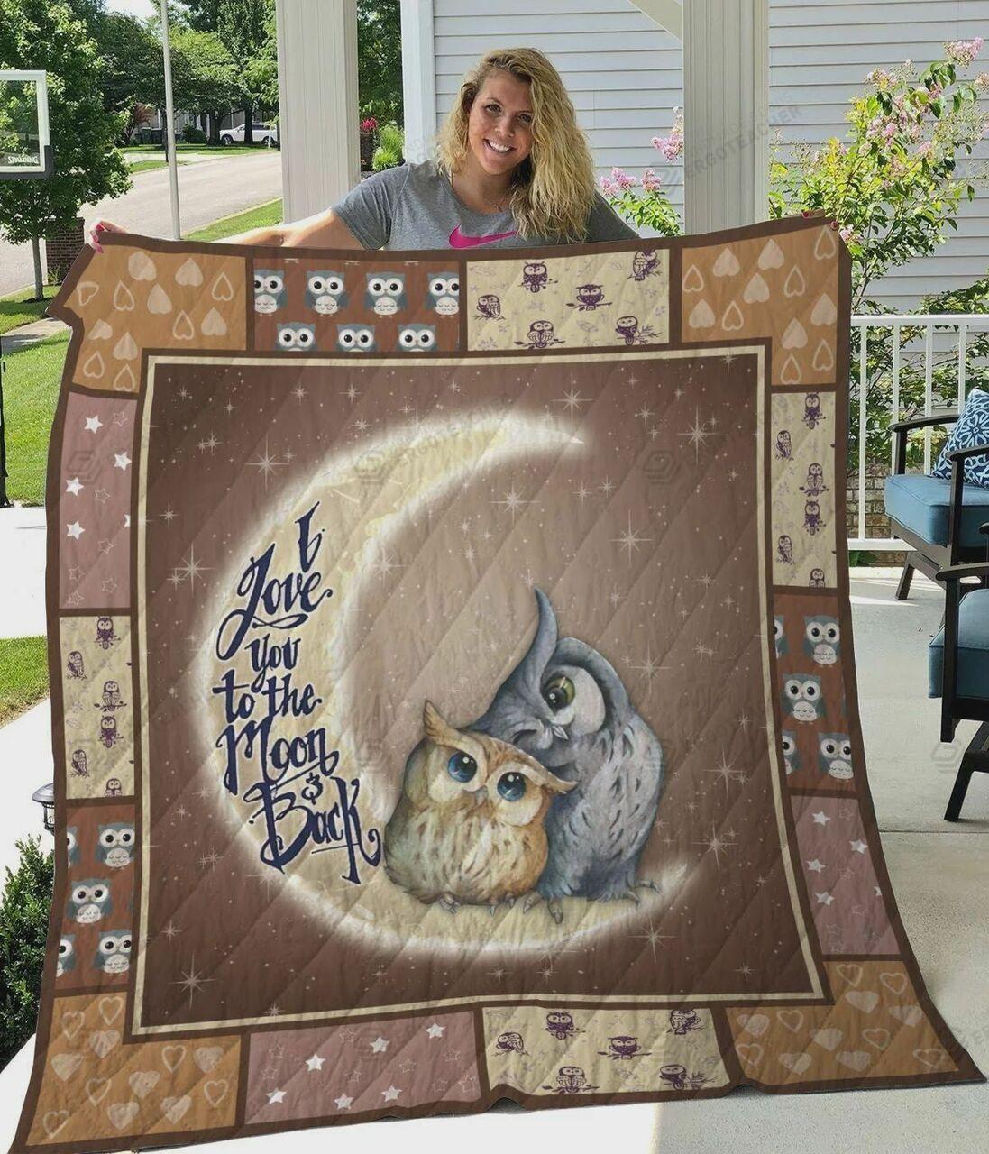 Owl I Love You To The Moon And Back Quilt Blanket Greattomized Blanket G For Birthday C Thgiving