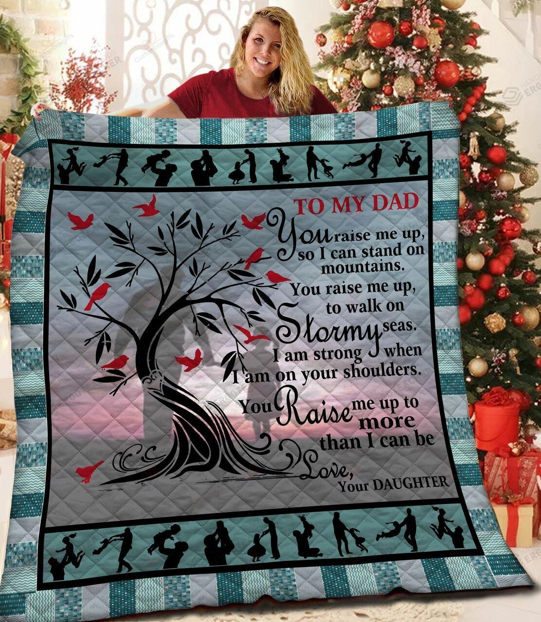 onalized Growing Up To My Dad Quilt Blanket From Daughter You e Me Up Greattomized Blanket G For Birthday C Thgiving