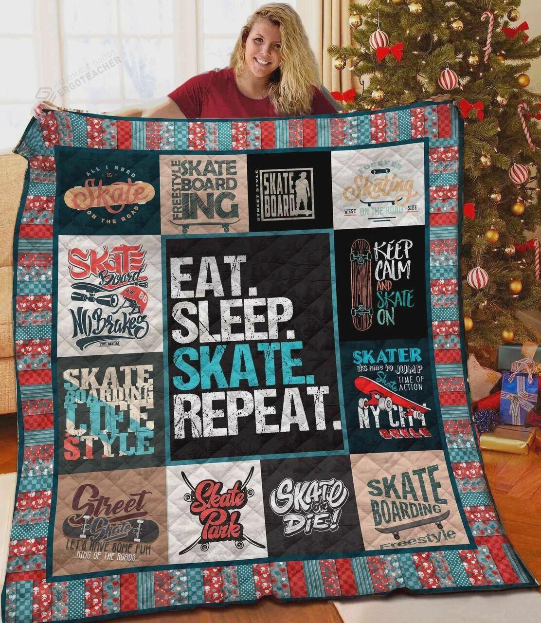 Skateboarding Elekate Repeat Quilt Blanket Greattomized Blanket G For Birthday C Thgiving
