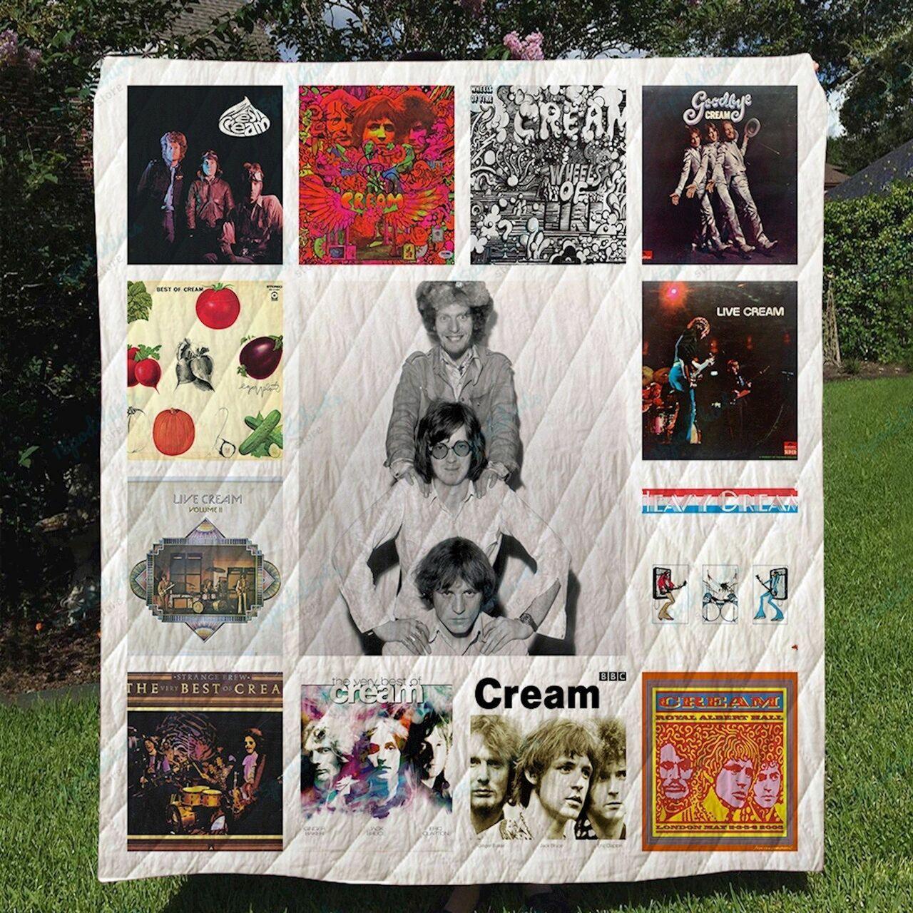 The Cream Band Quilt Blanket