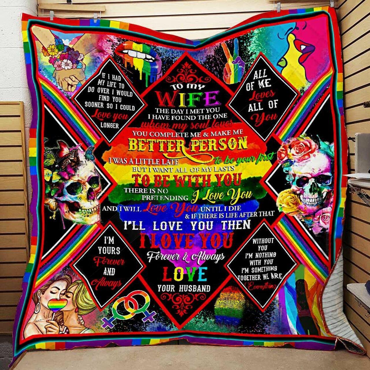 onalized Lgbt To My Wife All Of Me L All Of You Quilt Blanket Greattomized G For Birthday C Thgiving Wedding Valent Day
