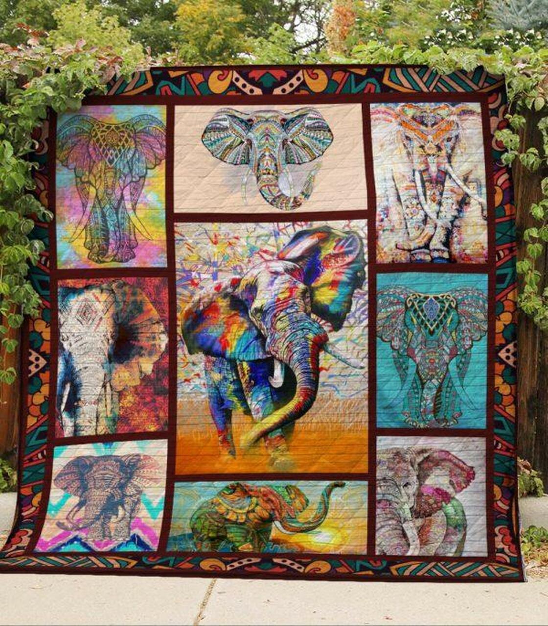 Hippie Eleph Quilt Blanket Quilt